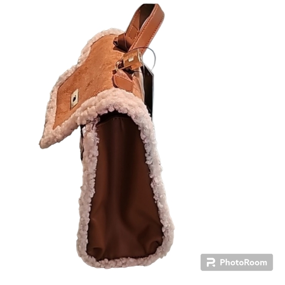 Badgley Mishka Fur Border Satchel - Picture 4 of 7